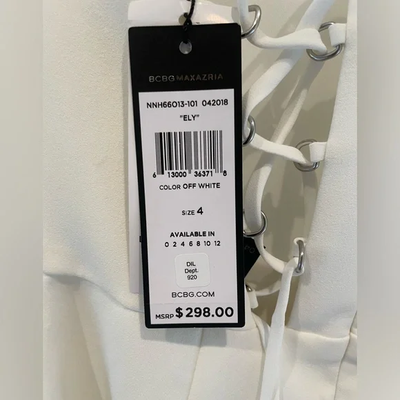 BCBG Ely halter dress off white with lace up back - Picture 5 of 5